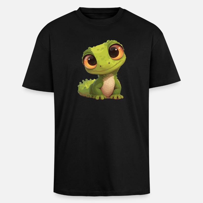 Eidechsen Eidechse - Oversized Heavyweight Unisex T-Shirt - Schwarz