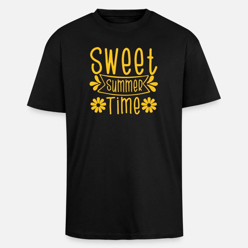 Sommer Sommerzeit, endlich Sommer.  - Oversized Heavyweight Unisex T-Shirt - Schwarz