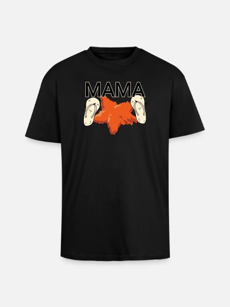 Mama am Strand - Oversized Heavyweight Unisex T-Shirt - Schwarz