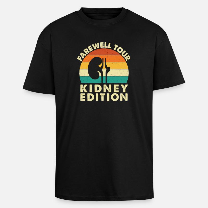 Tournée d’adieu Greffe Édition Rein - T-shirt unisexe oversize épais - noir