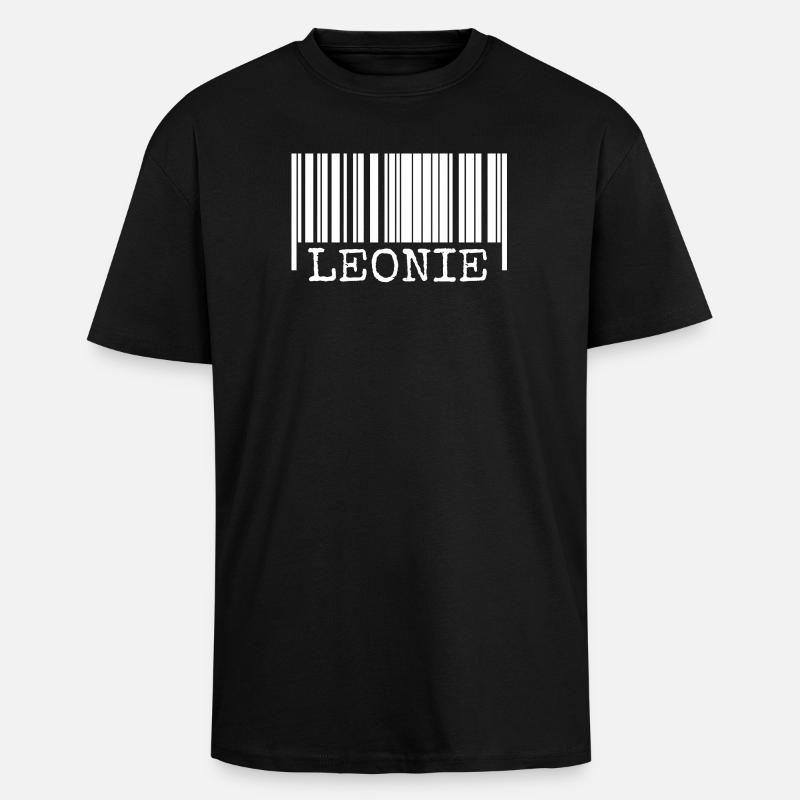 Leonie als Strichcode - Oversized Heavyweight Unisex T-Shirt - Schwarz