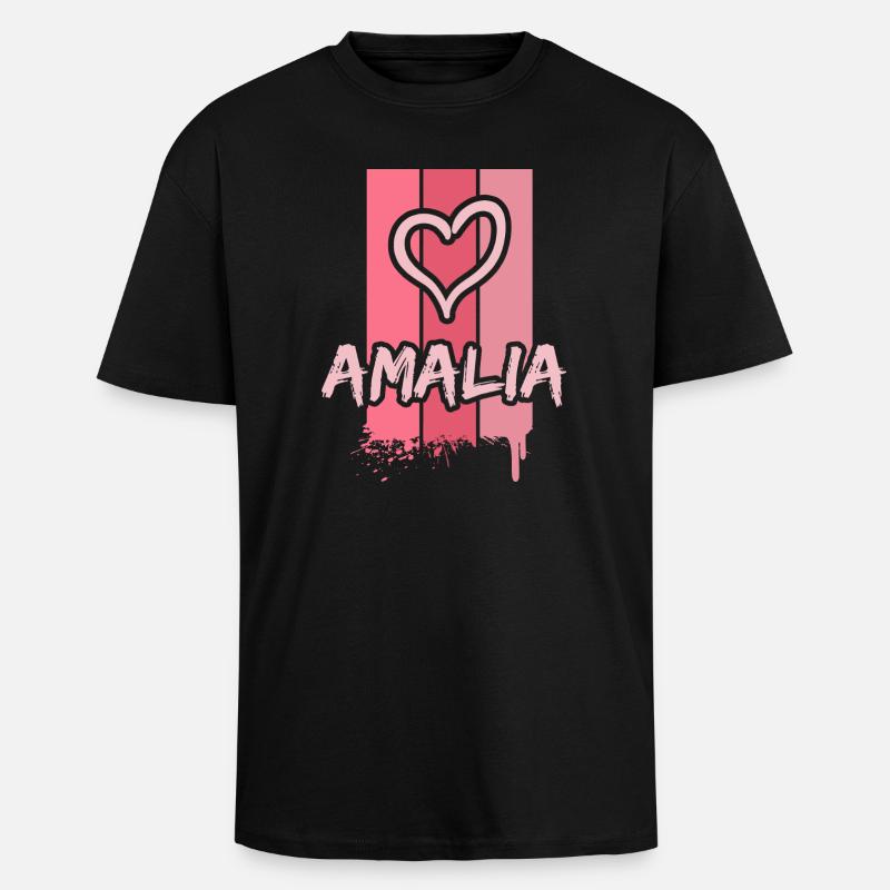 Gift for Amalia - Unisex Oversized Heavyweight T-shirt - black