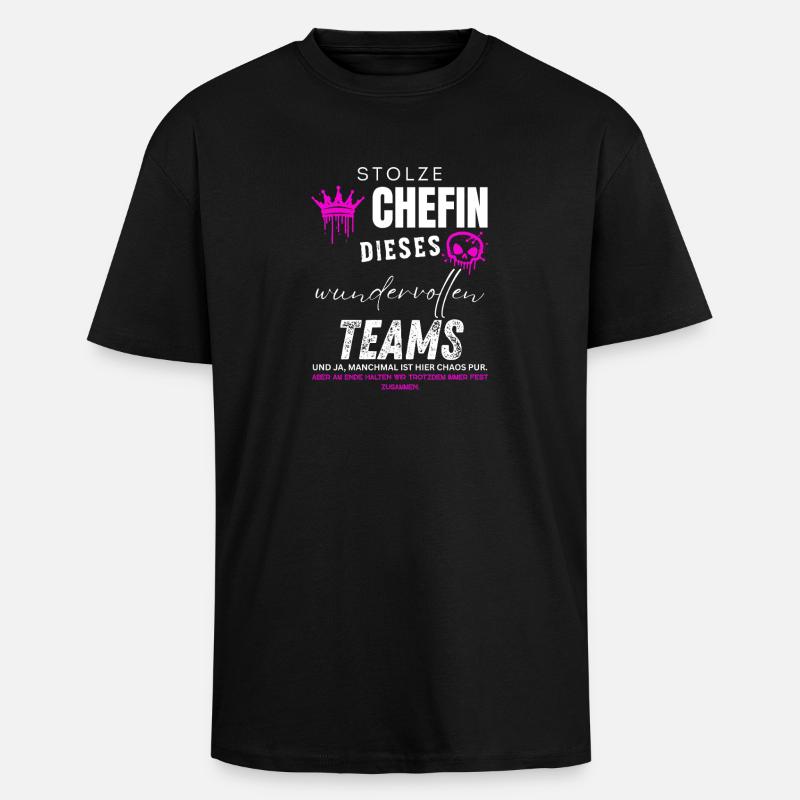 Stolze Chefin wundervolles Team Chefin Geschenke - T-shirt unisexe oversize épais - noir