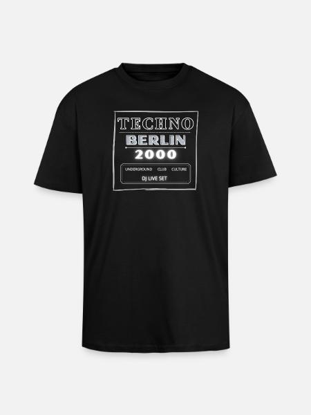 Techno Underground Club Logo - Oversized Heavyweight Unisex T-Shirt - Schwarz