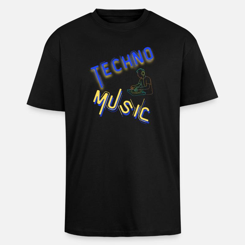 Techno Underground Club Logo - Oversized Heavyweight Unisex T-Shirt - Schwarz