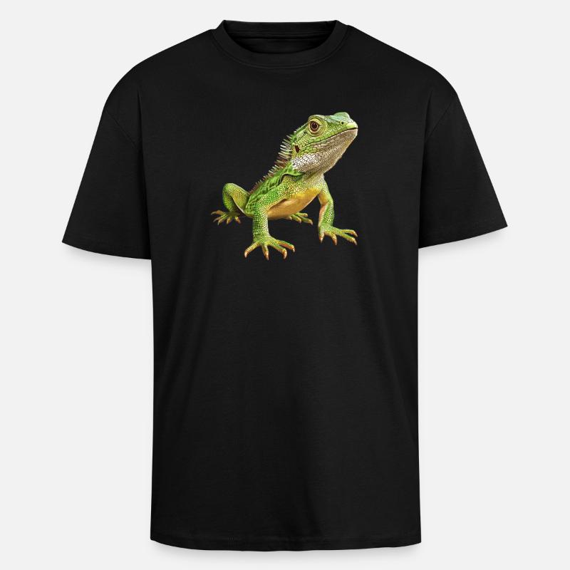 Eidechsen Eidechse - Oversized Heavyweight Unisex T-Shirt - Schwarz