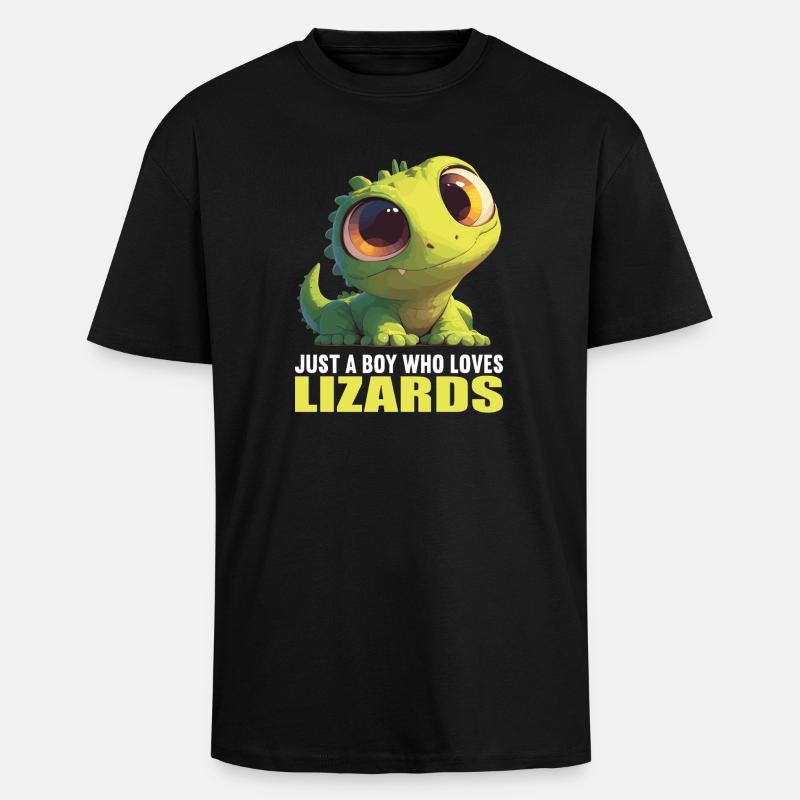 Eidechsen Eidechse - Oversized Heavyweight Unisex T-Shirt - Schwarz