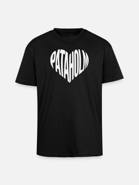 Pataholm Heart Lettering - Unisex Oversized Heavyweight T-shirt - black