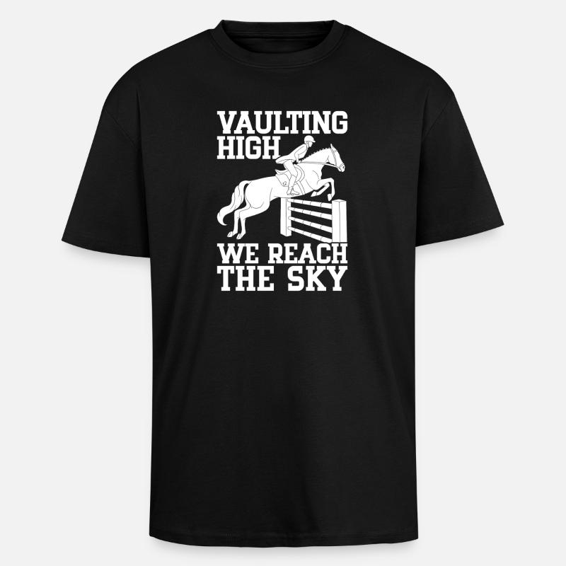 Cavalier à cheval de saut - T-shirt unisexe oversize épais - noir