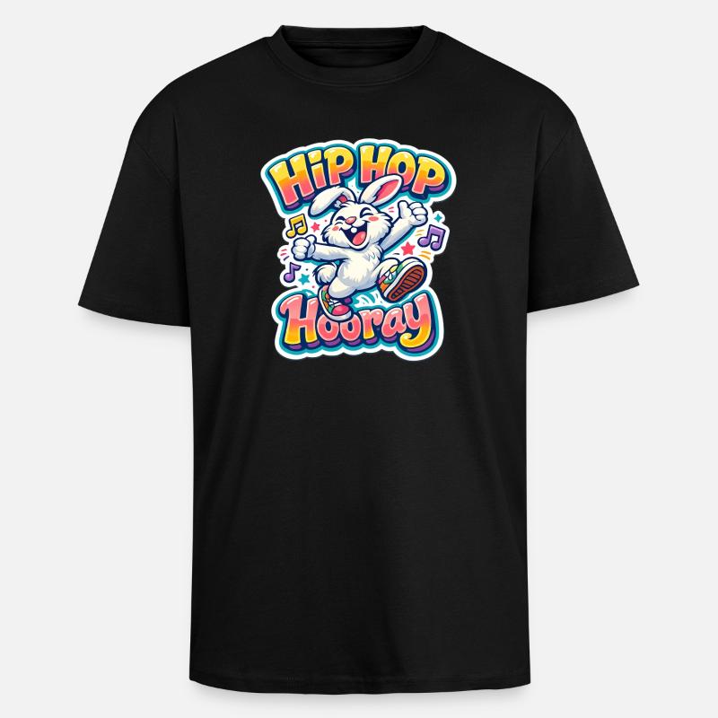 Hasenkinder - Oversized Heavyweight Unisex T-Shirt - Schwarz