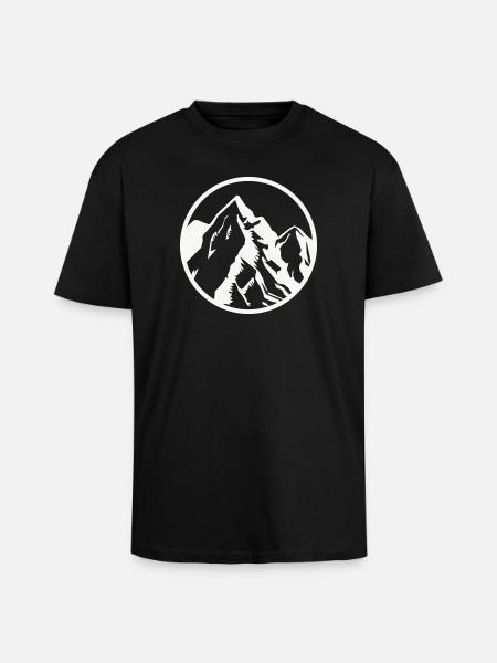 Kreis Berggipfel Berge - Unisex Oversized Heavyweight T-shirt - black