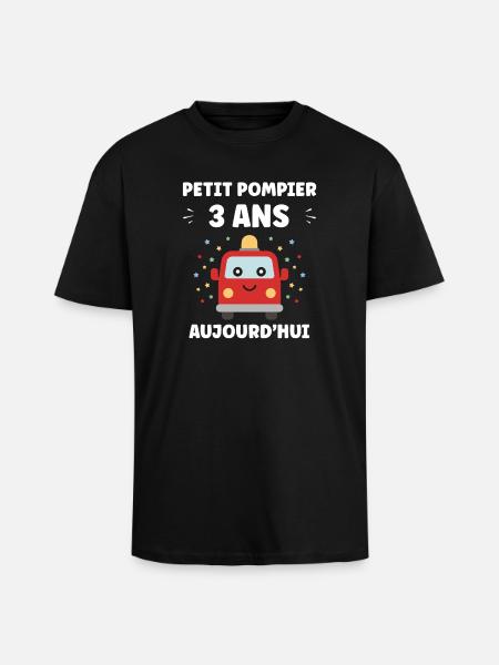 3 ans - T-shirt unisexe oversize épais - noir