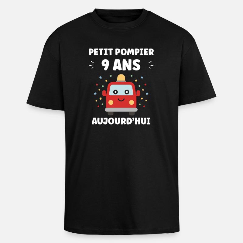 9 ans  - T-shirt unisexe oversize épais - noir