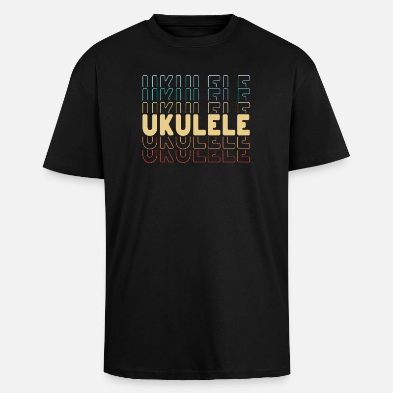 Ukulele typography - Oversized Heavyweight Unisex T-Shirt - Schwarz