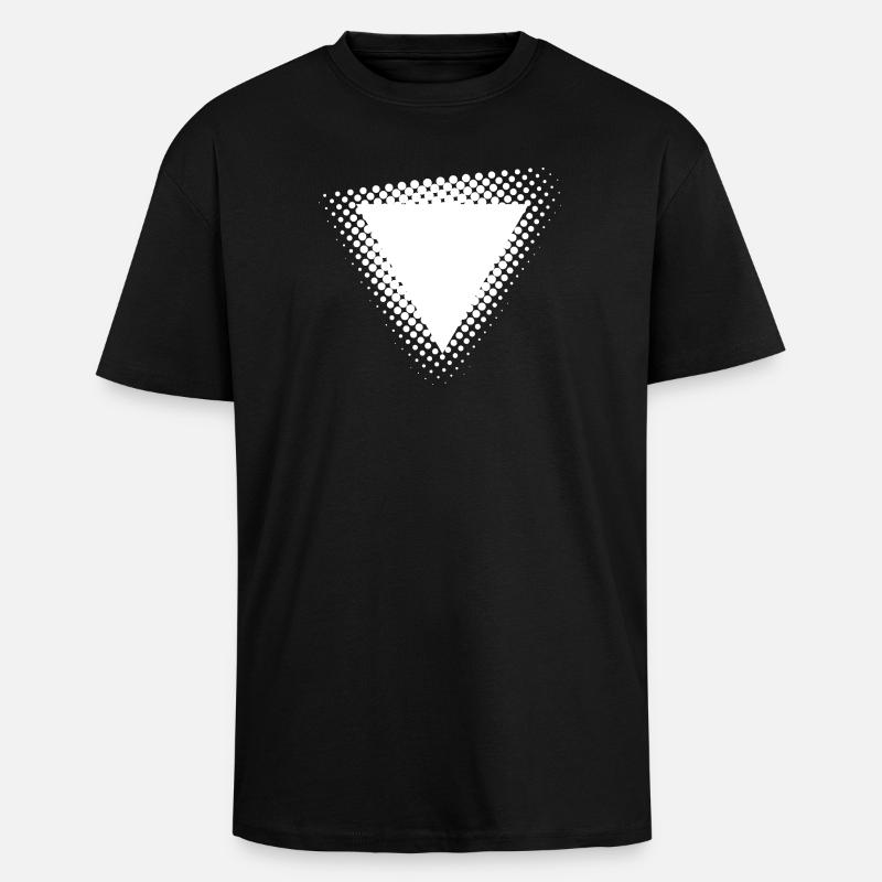 Explosion triangulaire en demi-tons - T-shirt unisexe oversize épais - noir