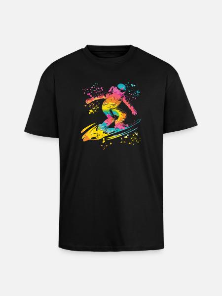 Snowboarder Snowboarding Snowboard - Unisex Oversized Heavyweight T-shirt - black