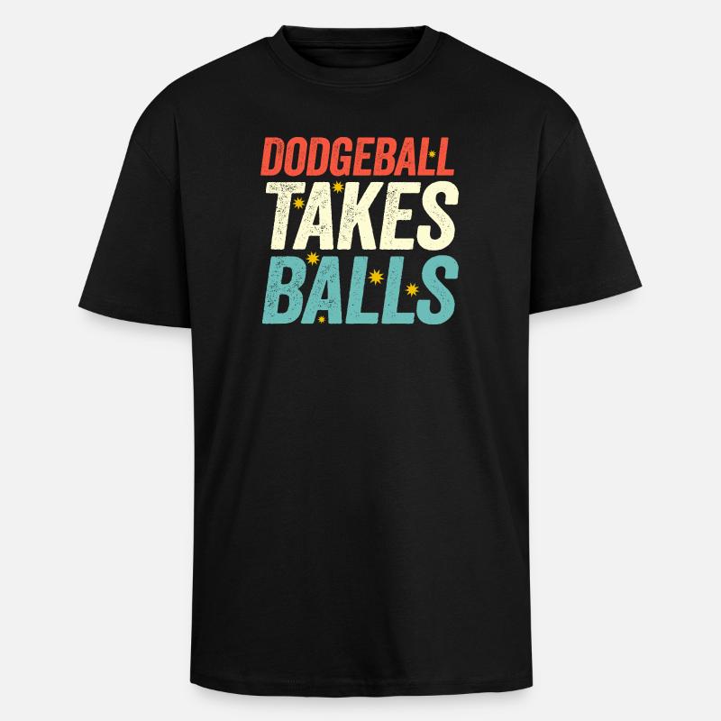 Völkerball braucht Bälle - Oversized Heavyweight Unisex T-Shirt - Schwarz