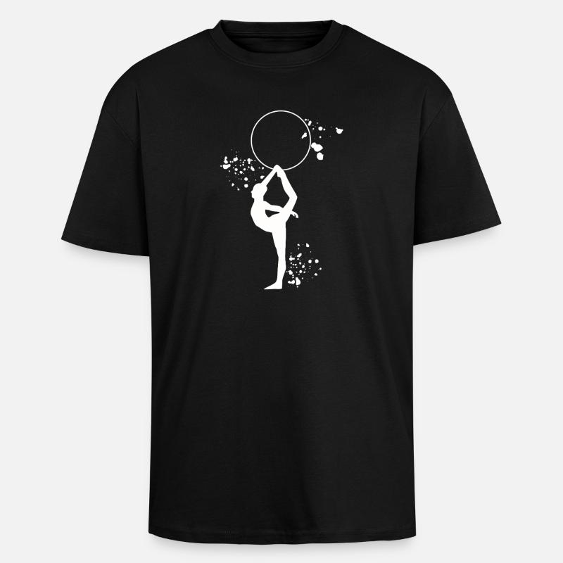 Gymnastics Hoops Rhythmic Gymnastics - Unisex Oversized Heavyweight T-shirt - black