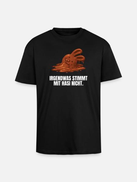 Something's wrong with bunny Easter - Unisex Oversized Heavyweight T-shirt - black
