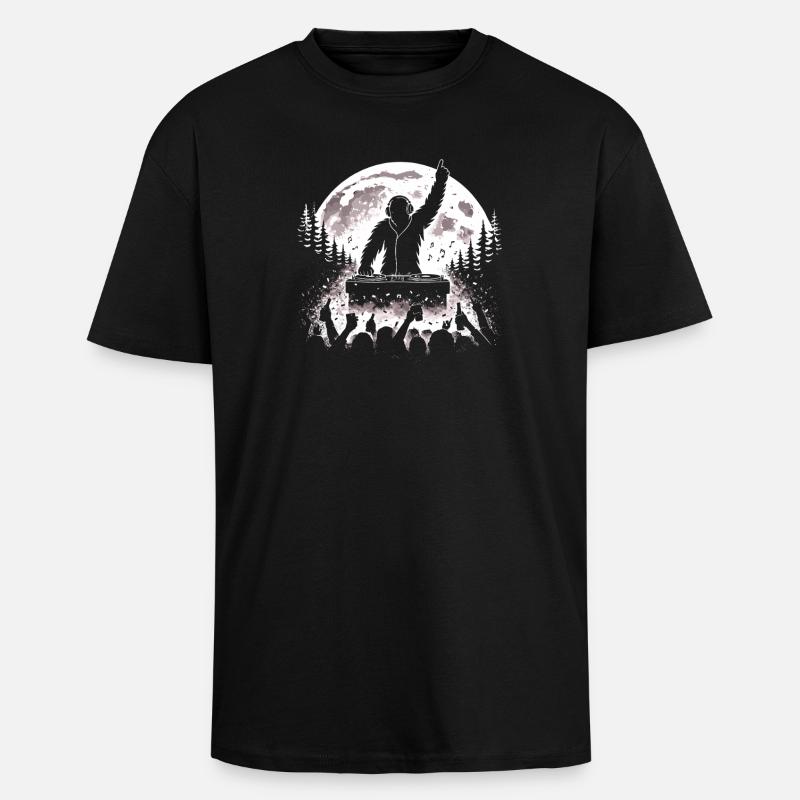 Bigfoot DJ - Oversized Heavyweight Unisex T-Shirt - Schwarz