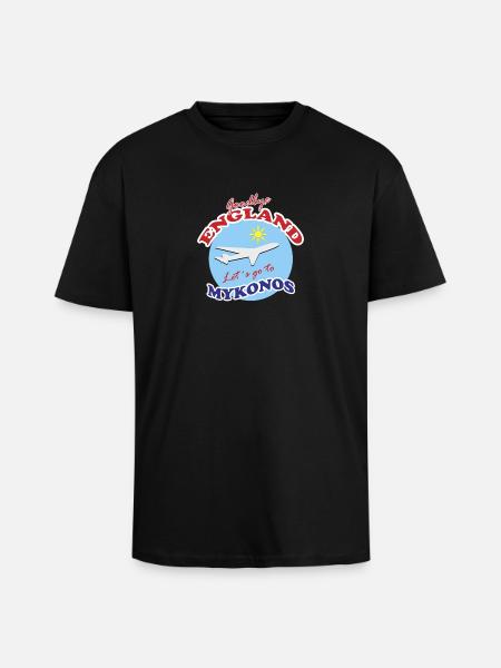 Goodbye England Let´s go to Mykonos - Unisex Oversized Heavyweight T-shirt - black