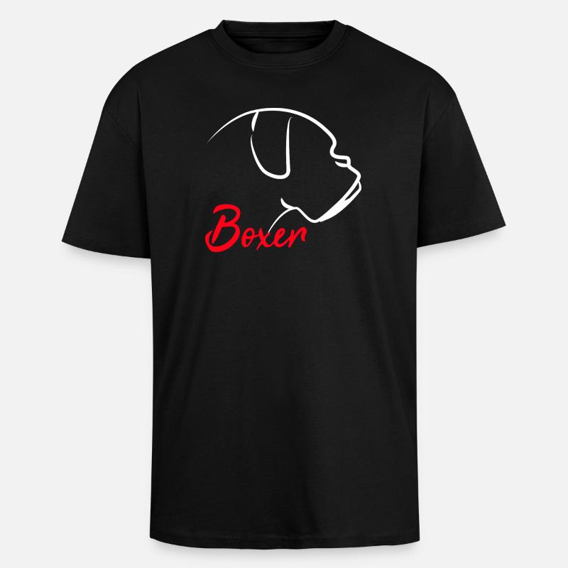Boxer Hund Hundehalter - Oversized Heavyweight Unisex T-Shirt - Schwarz