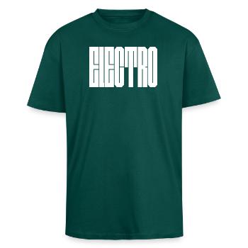 Glyphes verticaux monochromes - T-shirt unisexe oversize épais - hunter green - Devant - Alina (178cm) & Michal (187cm)