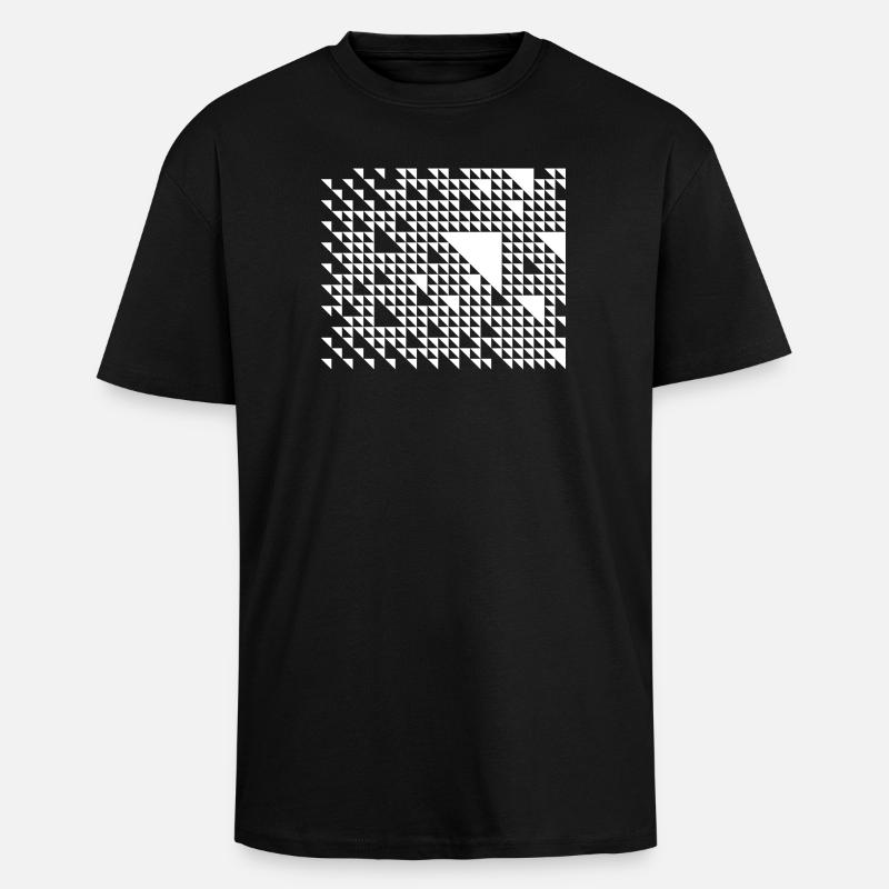 Triangular Mosaic Grid - Unisex Oversized Heavyweight T-shirt - black