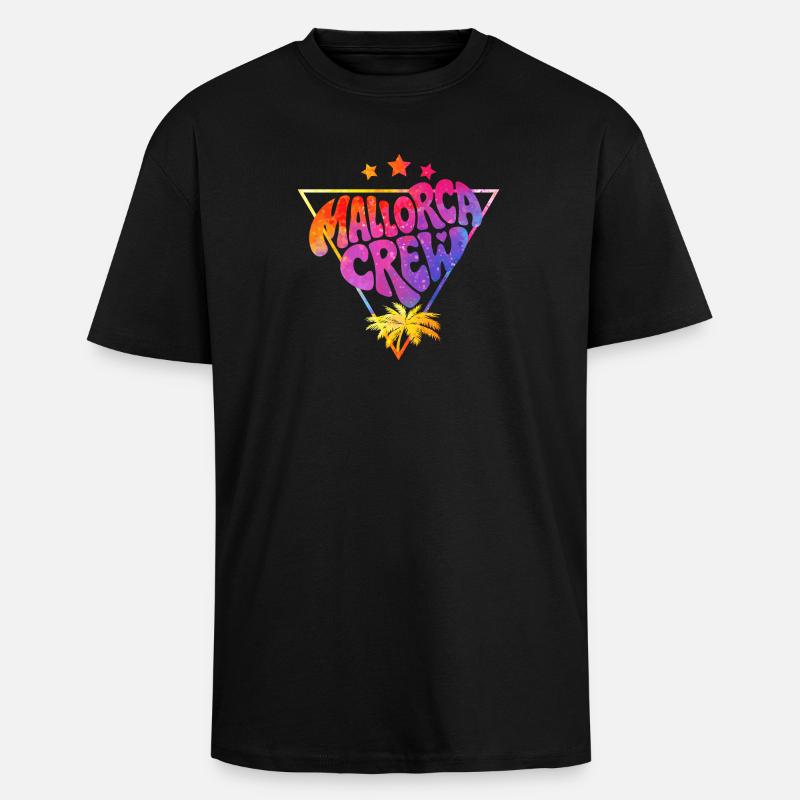 Mallorca Crew Neon Gradient - Oversized Heavyweight Unisex T-Shirt - Schwarz