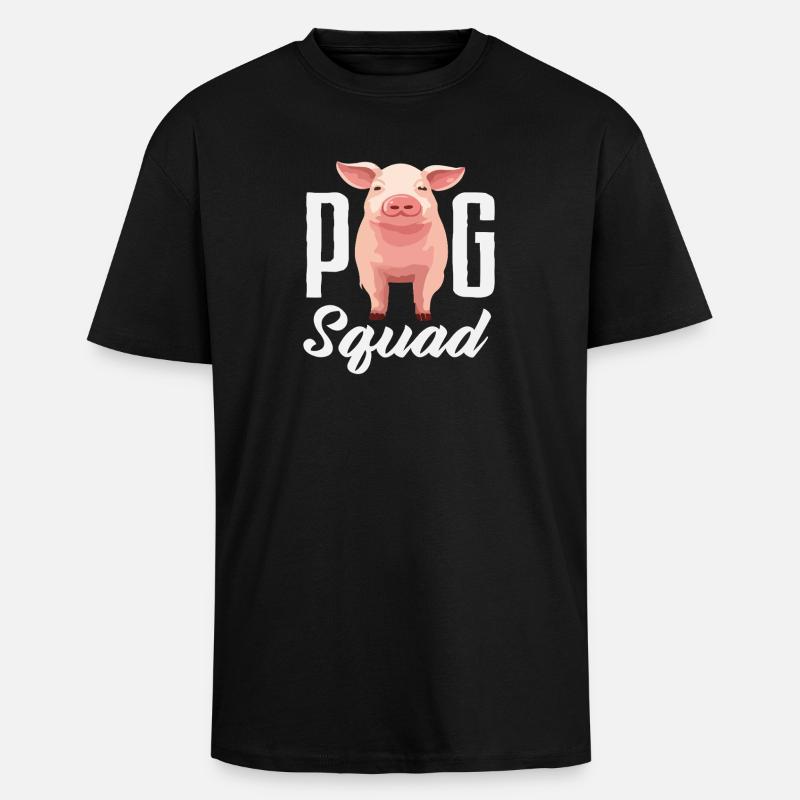 Équipe Pigs Équipe Ferme d’équipe - T-shirt unisexe oversize épais - noir