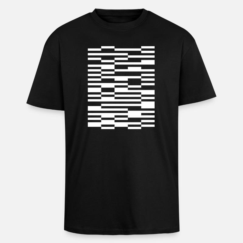 geometric lines pattern design T-Shirt - Unisex Oversized Heavyweight T-shirt - black