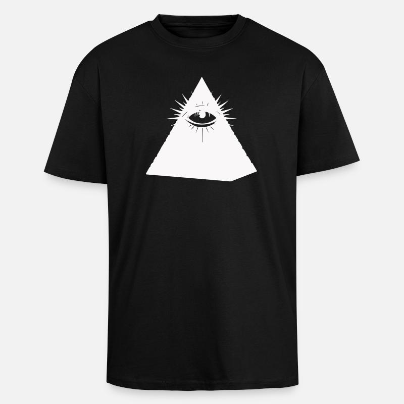 Pyramid Eye Symbol Illuminati - Unisex Oversized Heavyweight T-shirt - black