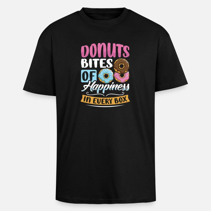 Restauration rapide en donuts - T-shirt unisexe oversize épais - noir