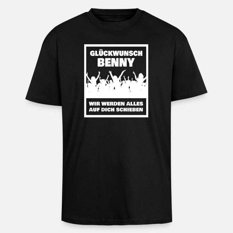 Benny - Oversized Heavyweight Unisex T-Shirt - Schwarz