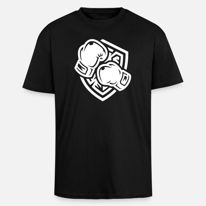 Gants de boxe Armoiries Boxe - T-shirt unisexe oversize épais - noir