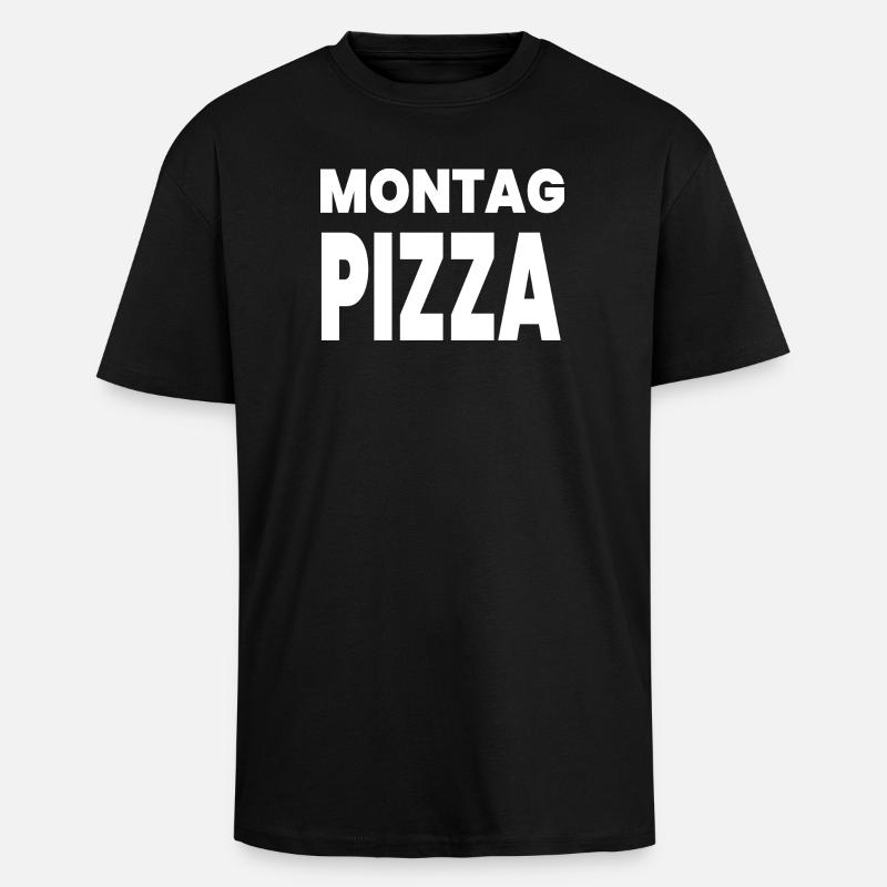 Pizza - Oversized Heavyweight Unisex T-Shirt - Schwarz