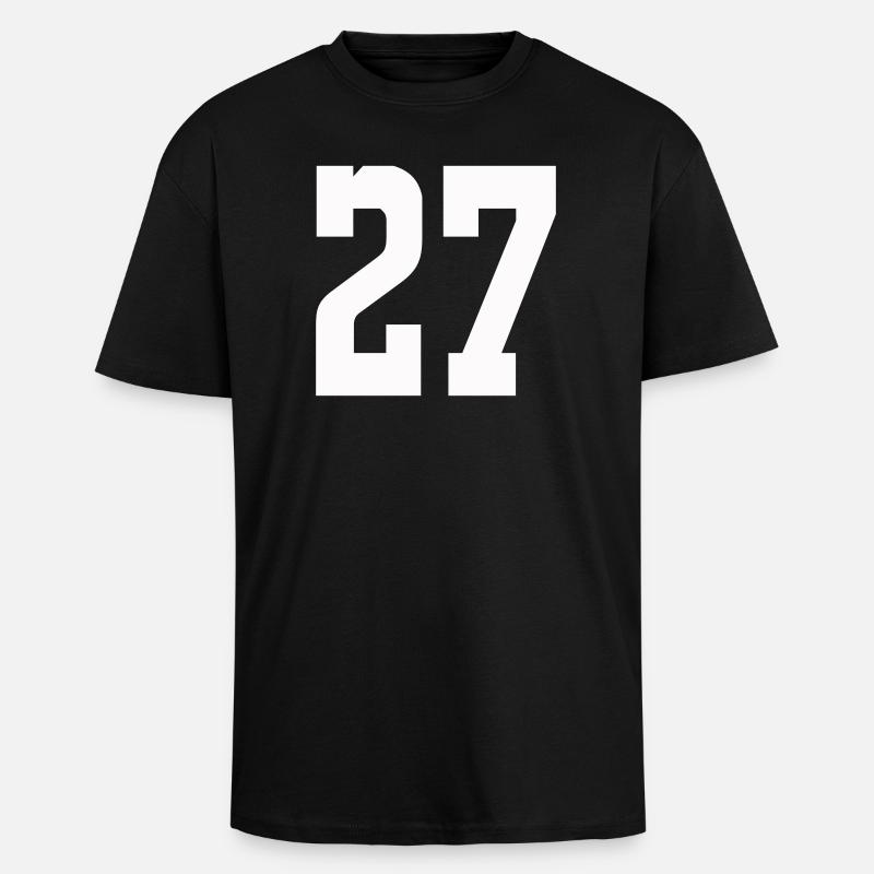 Ziffern 27 Kontrast-Design - Oversized Heavyweight Unisex T-Shirt - Schwarz