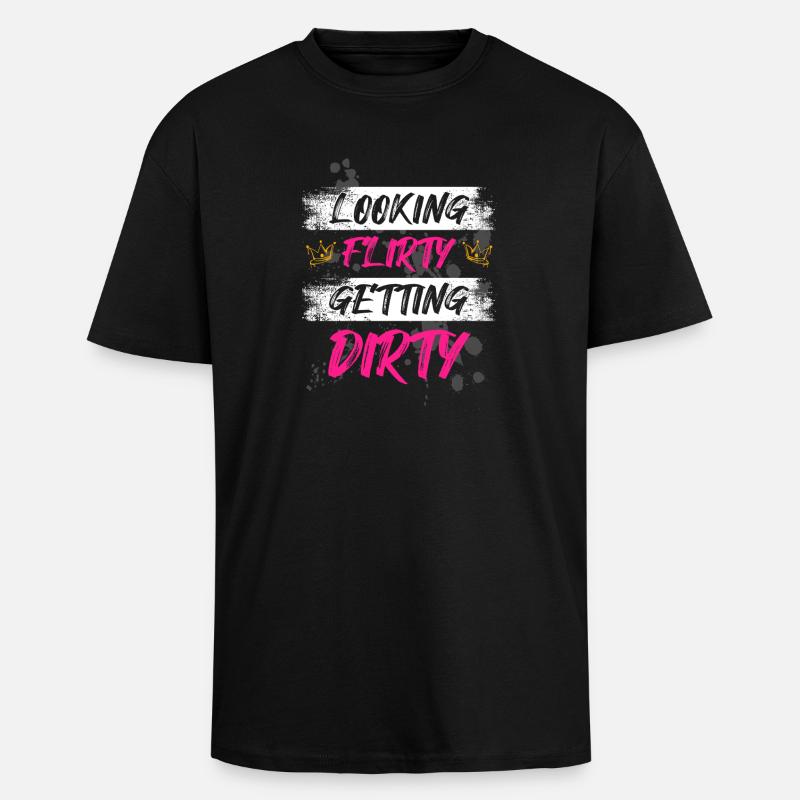 Look coquin Schlammlauf Course boueuse - T-shirt unisexe oversize épais - noir