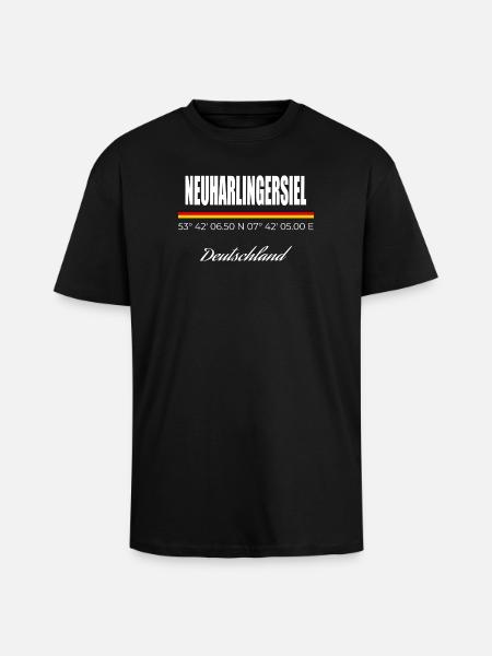 Neuharlingersiel - Oversized Heavyweight Unisex T-Shirt - Schwarz