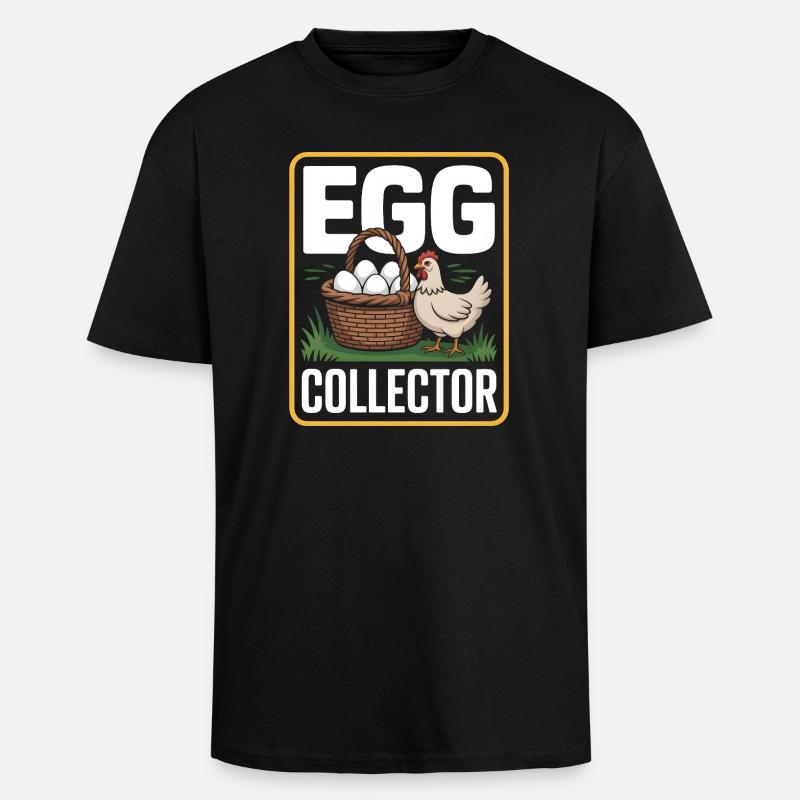 Eggs Collector Hühnerhalter Huhn - Oversized Heavyweight Unisex T-Shirt - Schwarz