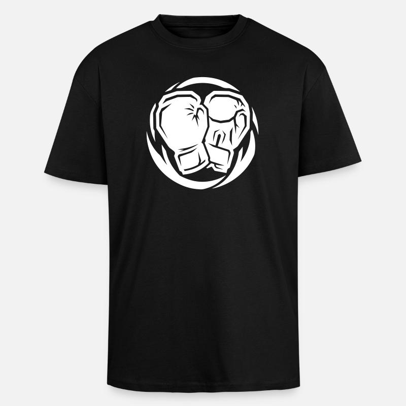 Icône des gants de boxe - T-shirt unisexe oversize épais - noir