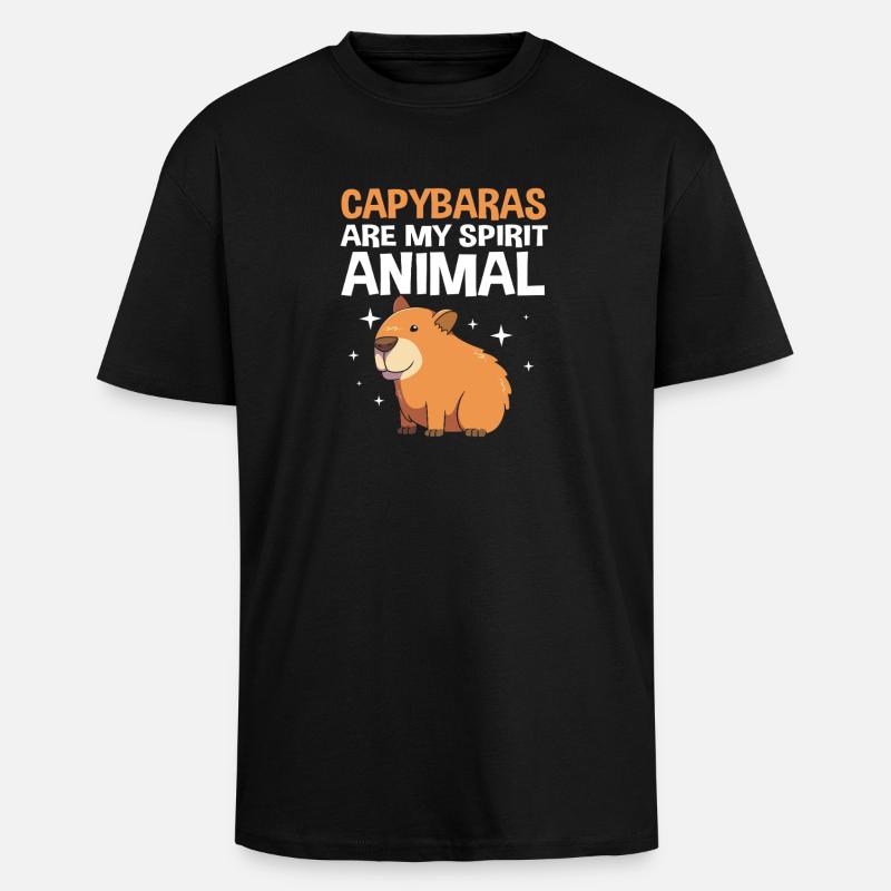 Capybara Capibara - Oversized Heavyweight Unisex T-Shirt - Schwarz