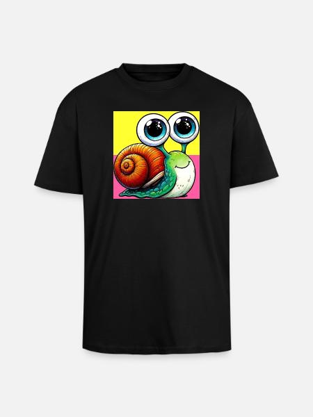 Snail - Unisex Oversized Heavyweight T-shirt - black