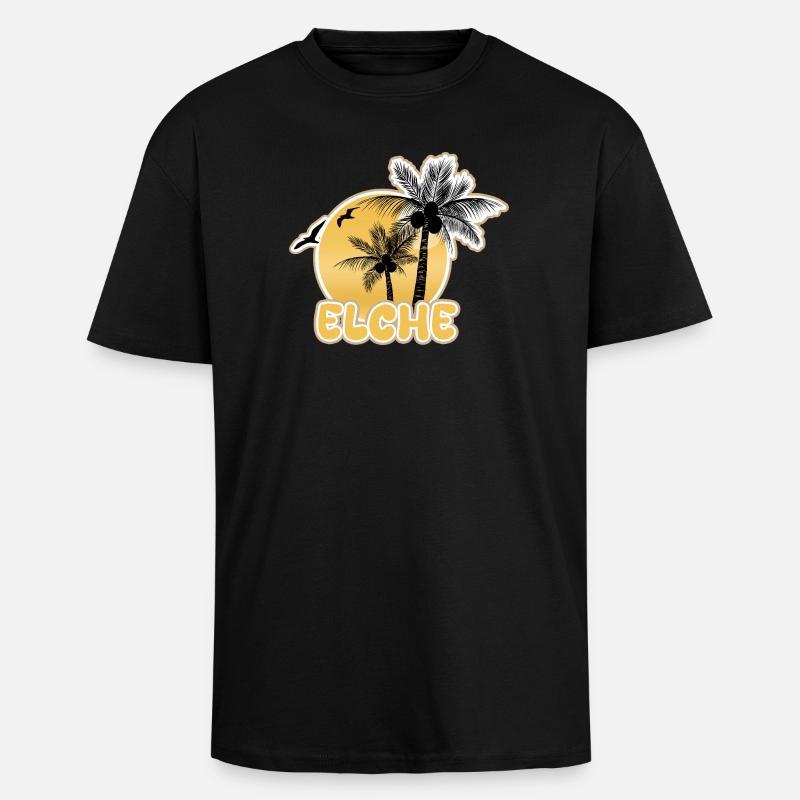 Strand Elche - Oversized Heavyweight Unisex T-Shirt - Schwarz