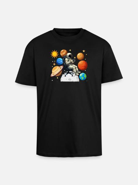 Astronaut Gaming Gaming Space Gamer - Unisex Oversized Heavyweight T-shirt - black