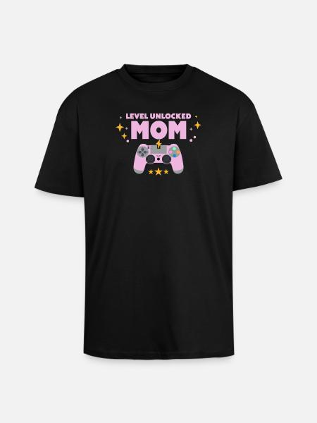Level freigeschaltet: Mama - Oversized Heavyweight Unisex T-Shirt - Schwarz