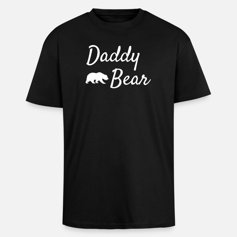 Daddy Bear Script Logo - Unisex Oversized Heavyweight T-shirt - black
