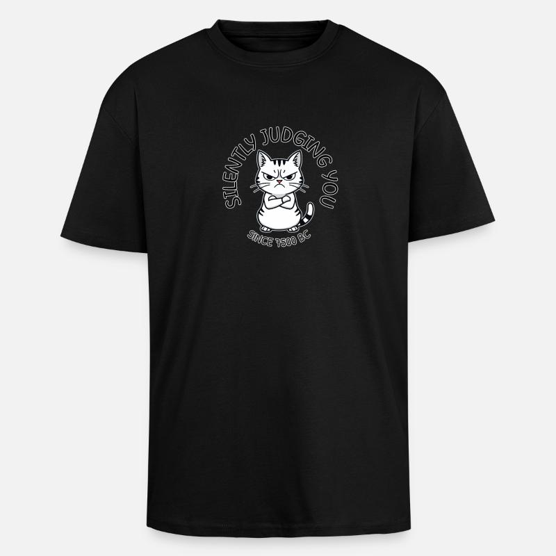 Katzenrichter seit 7500 v. Chr. - Oversized Heavyweight Unisex T-Shirt - Schwarz