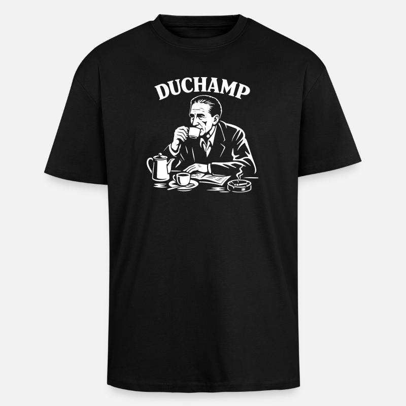 Marcel Duchamp Dada Kaffeeporträt - Oversized Heavyweight Unisex T-Shirt - Schwarz