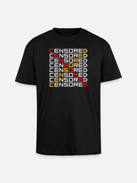Censored Funny Statement Freedom Logo - Unisex Oversized Heavyweight T-shirt - black